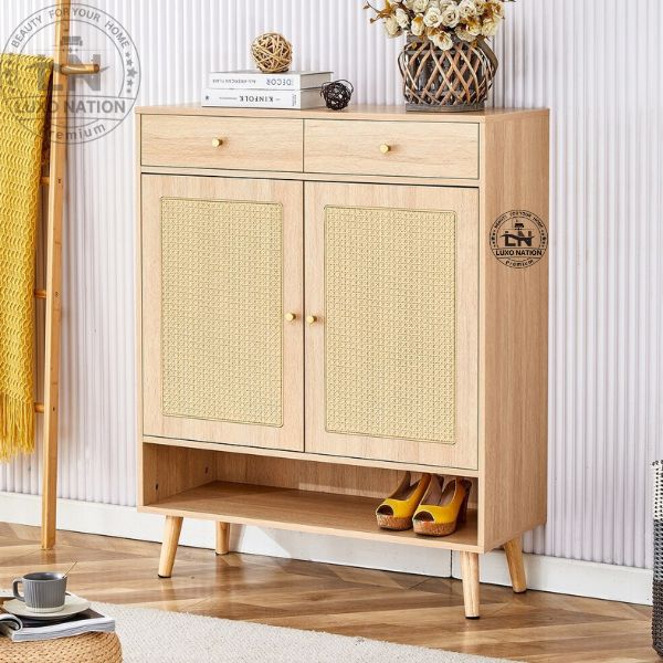 BreezeCane Rattan Shoe Rack – Elegant Shoe Storage for Modern Homes